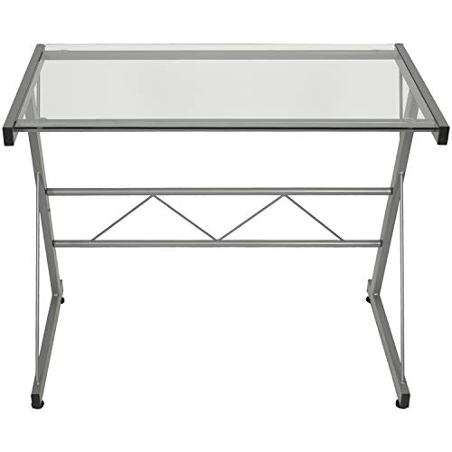 DONREGALOWEB Computertisch aus Metall und Glas, 6 mm, Dicke Metall, 90 x 50 x 72 cm von DonRegaloWeb