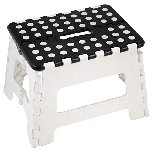 DONREGALOWEB Faltbarer Hocker, Schwarz und Weiß, 32 x 25 x 22 cm von DonRegaloWeb