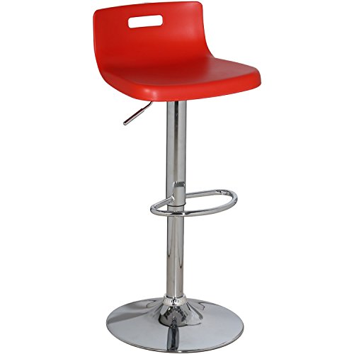 DONREGALOWEB Set 2 Hocker aus Stahl mit Sitz aus verchromtem und rotem Kunstleder von DonRegaloWeb