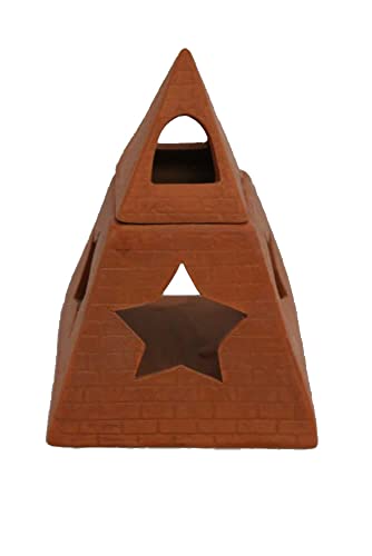DonRegaloWeb Duftständer in Pyramidenform aus Terrakotta, 11 x 11 cm, braun, 11x11 cm von DonRegaloWeb