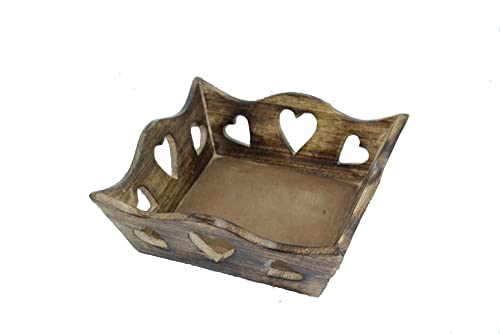 DONREGALOWEB Handgeschnitzte quadratische Holzmitte von DonRegaloWeb