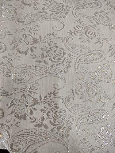 DonRegaloWeb Tischläufer mit Blumen Silber 180 x 33 cm, weiß und Silber von DonRegaloWeb
