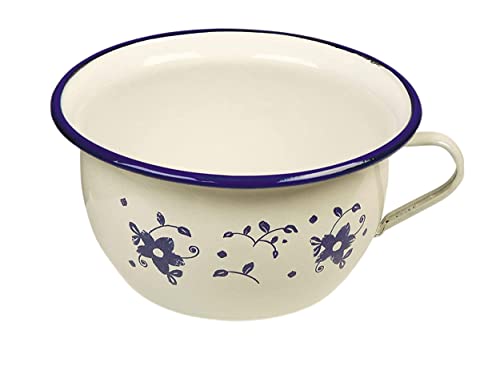 DONREGALOWEB Töpfchen aus emailliertem Metall, dekoriert in Weiß, 22 x 13 cm, 22x13 cm Alto DONREGALOWEB Töpfchen aus emailliertem Metall, dekoriert in Weiß, 22 x 13 cm, 22x13 cm Alto von DonRegaloWeb