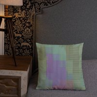 Dekokissen Für Couch Grau Lavendel Salbei Kariertes Premium Kissen von DonWillisJrArt