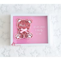 Teddybär Blumenkasten/Rosenbox Papierblumenschattenbox Geschenk Für Babyparty, Geschlecht Enthüllung, Kinderzimmer, Baby Mädchen, Junge, Geburtstag von DonaCreativity1