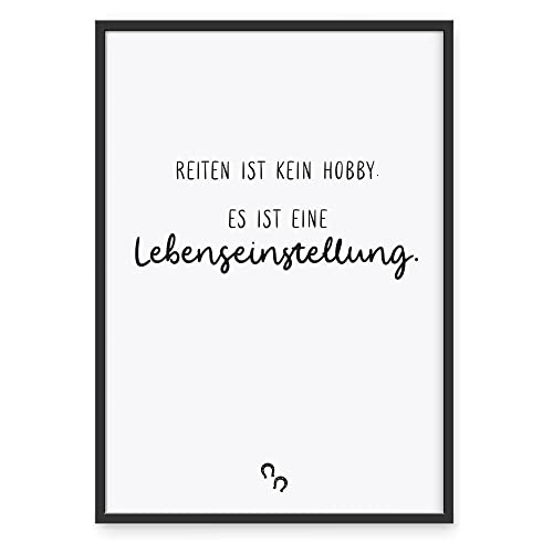 Donari ® Poster mit Pferdesprüchen in A3 ohne Rahmen • Wanddeko in Schwarz Weiß für Wohn- & Schlafzimmer • Geschenk für Tierbesitzer (A3, Pferd - Hobby) von Donari