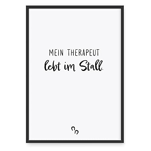 Donari ® Poster mit Pferdesprüchen in A4 ohne Rahmen • Wanddeko in Schwarz Weiß für Wohn- & Schlafzimmer • Geschenk für Tierbesitzer (A4, Pferd - Stall) von Donari