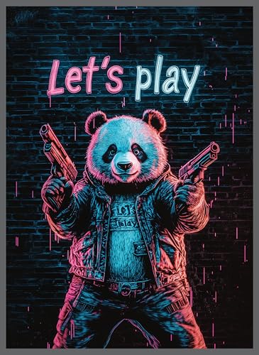 Donari Poster Gaming Wand Deko - Gaming Bild für Gamingzimmer - Wand Dekoration für Zocker Zimmer Led Optik A4 (21x30 cm) oder 30x40 cm Bilder (Motiv 5, 21x30 cm | Ohne Rahmen, Gerahmt) von Donari