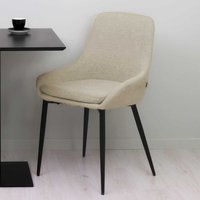 2 Stühle Beige und Schwarz 53 cm breit Gestell aus Metall (2er Set) von Doncosmo