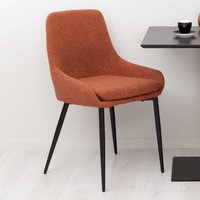 2 Stühle Rostrot aus Boucle Stoff und Metall 48 cm Sitzhöhe (2er Set) von Doncosmo
