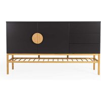 Design Sideboard in Schwarz und Eiche Skandi Design von Doncosmo