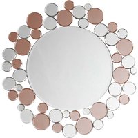 Design Spiegel in Silberfarben und Rosegold rund von Doncosmo