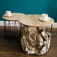 Drahtgestell Tische mit abnehmbarer Tischplatte Skandi Design (zweiteilig) von Doncosmo