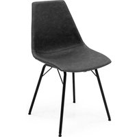 Esstisch Stühle in Schwarz Kunstleder modern (2er Set) von Doncosmo