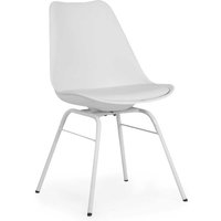 Esszimmer Stühle in Weiß Kunststoff Metallgestell (4er Set) von Doncosmo