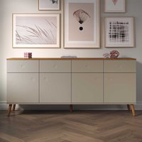 Esszimmersideboard Taupe im Skandi Design vier Schubladen von Doncosmo