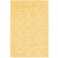 Gelber Teppich im Skandi Design geometrischem Muster von Doncosmo