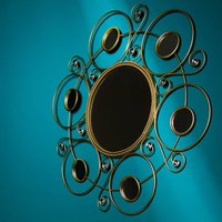 Goldfarbiger Spiegel für die Wandmontage Metallrahmen von Doncosmo