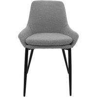 Graue Esstisch Stühle aus Boucle Stoff und Metall 53 cm breit (2er Set) von Doncosmo