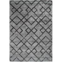Kurzflor Teppich in Anthrazit geometrisch gemustert von Doncosmo
