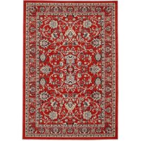 Kurzflorteppich Orient Stil in Rot Cremefarben von Doncosmo