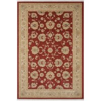 Kurzflorteppich orientalischer Stil in Dunkelrot Beige von Doncosmo