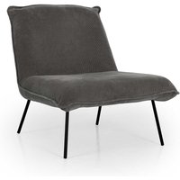 Loungesessel in Grau Cordstoff Skandi Design von Doncosmo