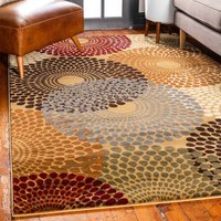 Mehrfarbiger Teppich rechteckig aus Kurzflor Mandala Motiv von Doncosmo