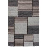 Patchwork Teppich in Beige und Grau Webstoff von Doncosmo