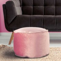 Rosa Pouf mit Samtbezug rund von Doncosmo