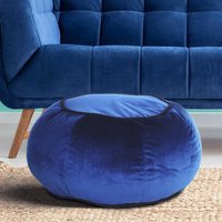 Samt Sitzpouf in Blau Orientalischen Design von Doncosmo