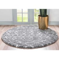 Shaggy Hochflor Teppich in Grau und Cremefarben 150 cm breit von Doncosmo