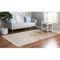 Teppich 150x245 cm im orientalischen Stil Oliv Grün und Creme von Doncosmo