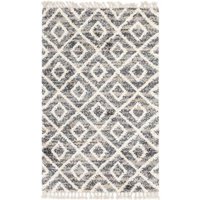 Teppiche und Läufer Shaggy in Cremefarben und Grau geometrischem Muster von Doncosmo