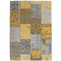 Vintage Design Teppich in Goldfarben und Grau Chenillegewebe von Doncosmo