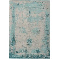 Vintage Teppich aus Chenillegewebe Türkis und Beige von Doncosmo