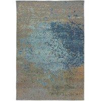 Vintage Teppich in Taupe und Blau Kurzflor von Doncosmo
