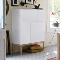 Wohnzimmer Highboard in Weiß Eiche 90 cm breit von Doncosmo