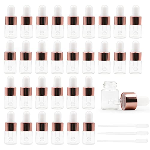 30 Stück 2ml Mini Pipettenflasche,Transparente Glasflasche mit Tropfpipette,nachfüllbarer kleiner Probenfläschchen-Behälter,Stichprobe Glaspipette Tropfflasche für ätherische Öle Aromatherapie 30 Stück 2ml Mini Pipettenflasche,Transparente Glasflasche mit Tropfpipette,nachfüllbarer kleiner Probenfläschchen-Behälter,Stichprobe Glaspipette Tropfflasche für ätherische Öle Aromatherapie von Dondeen