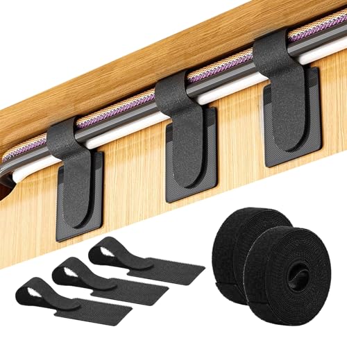 30 Stück selbstklebender Kabelhalter Kabelbinder,mit 2 Rollen Verlängerungsbändern,Kabelmanagement für Untertisch und Büro,Verstellbare Nylon-Kabelorganizer Versteck für saubere Ordnung (Schwarz) 30 Stück selbstklebender Kabelhalter Kabelbinder,mit 2 Rollen Verlängerungsbändern,Kabelmanagement für Untertisch und Büro,Verstellbare Nylon-Kabelorganizer Versteck für saubere Ordnung (Schwarz) von Dondeen