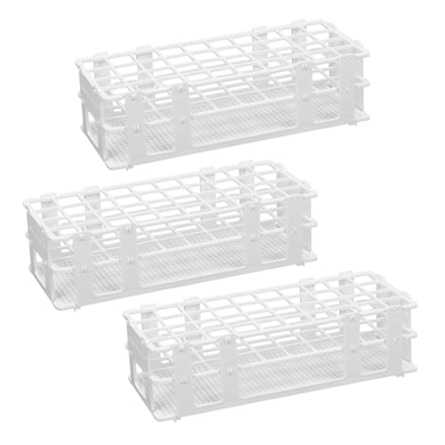 Röhrchenständer,Reagenzglas Rack,3 Stück Kunststoff Labor-Reagenzglasgestell für Röhrchen,abnehmbare Zentrifugenröhrchenständer für Labor,Gewerbe,Wissenschaft,Industrie (20 mm 40 Löcher) von Dondeen