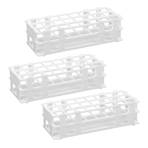 Röhrchenständer,Reagenzglas Rack,3 Stück Kunststoff Labor-Reagenzglasgestell für Röhrchen,abnehmbare Zentrifugenröhrchenständer für Labor,Gewerbe,Wissenschaft,Industrie (25 mm 24 Löcher) von Dondeen