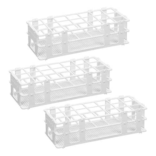 Röhrchenständer,Reagenzglas Rack,3 Stück Kunststoff Labor-Reagenzglasgestell für Röhrchen,abnehmbare Zentrifugenröhrchenständer für Labor,Gewerbe,Wissenschaft,Industrie (30 mm 21 Löcher) von Dondeen