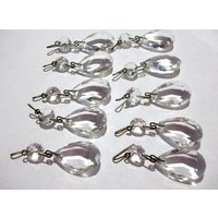 Sehr Kleine Ausgezeichnete Qualität Kronleuchter Kristall 1 1/8 "Tränen Lot Von Ten 10 Winzigen Klaren Tear Drop Prisms Schmuck Design von DondiLights