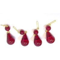 "Set Von Vier 3, 2 cm Roten Chandelier Kristall Teardrop Prismen von DondiLights