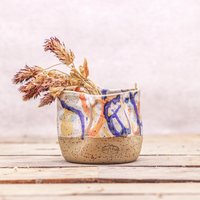 Vase | Handgemachte Keramik Einzigartig Bunt Regenbogen/Weiß Handgetöpferte Auf Der Töpferscheibe Steinzeug von DondoDesignPottery