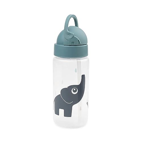 Done by Deer 1026312 Trinkflasche mit Strohhalm - Elefant Elphee blau (350 ml) von Done by Deer
