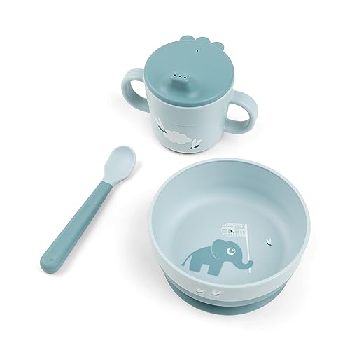 Done by Deer Babygeschirr Set Foodie 3-teilig - Elefant Elphee blau von Done by Deer