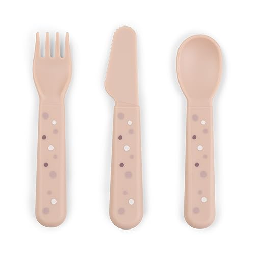 Done by Deer Foodie Besteck-Set Happy Dots Pulver – perfekt für Kinder, die lernen, alleine zu essen – 100% PP in Lebensmittelqualität & frei von PBA – leicht zu reinigen und spülmaschinenfest von Done by Deer