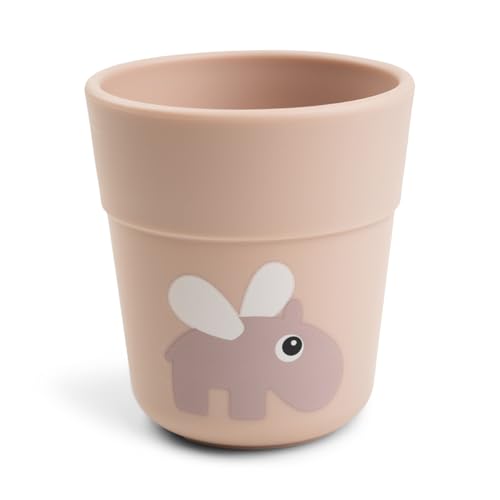Done by Deer Foodie mini Trinkbecher Happy clouds Rosa – Der Kinderbecher hat die idealen Größen für kleine Hände, Ø6,5xH7cm - Plastikbecher aus 100% PP in Lebensmittelqualität (135 ml) von Done by Deer